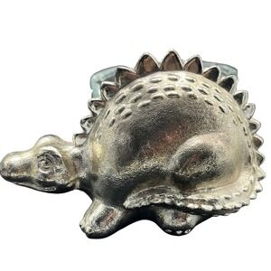 Reed & Barton Stegosaurus Piggy Bank Silverplate Japan 570 Dinosaur